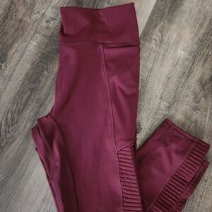 Fabletics Moto Burgundy Leggings